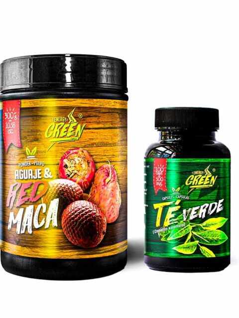 Women Fitness pack - Green tea capsules and red maca + aguaje powder