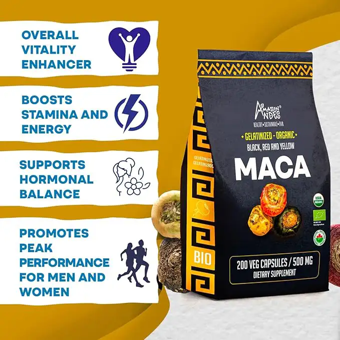 Triple maca en cápsulas | Negra, roja y amarilla | 100 de 1.500 mg — imagen 4