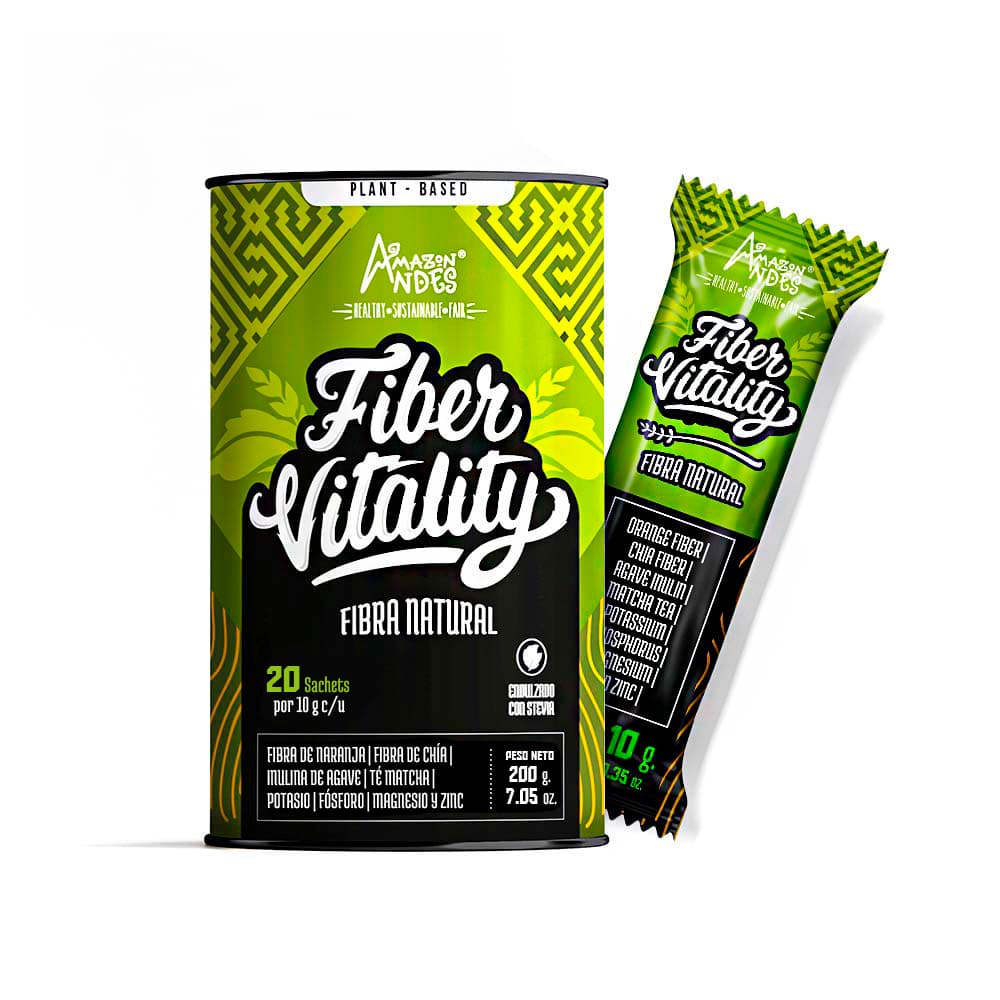 Fiber Vitality Sachets | Natural Fiber Blend for Digestive Health | 20 Sachets (10 g each) | Vegan