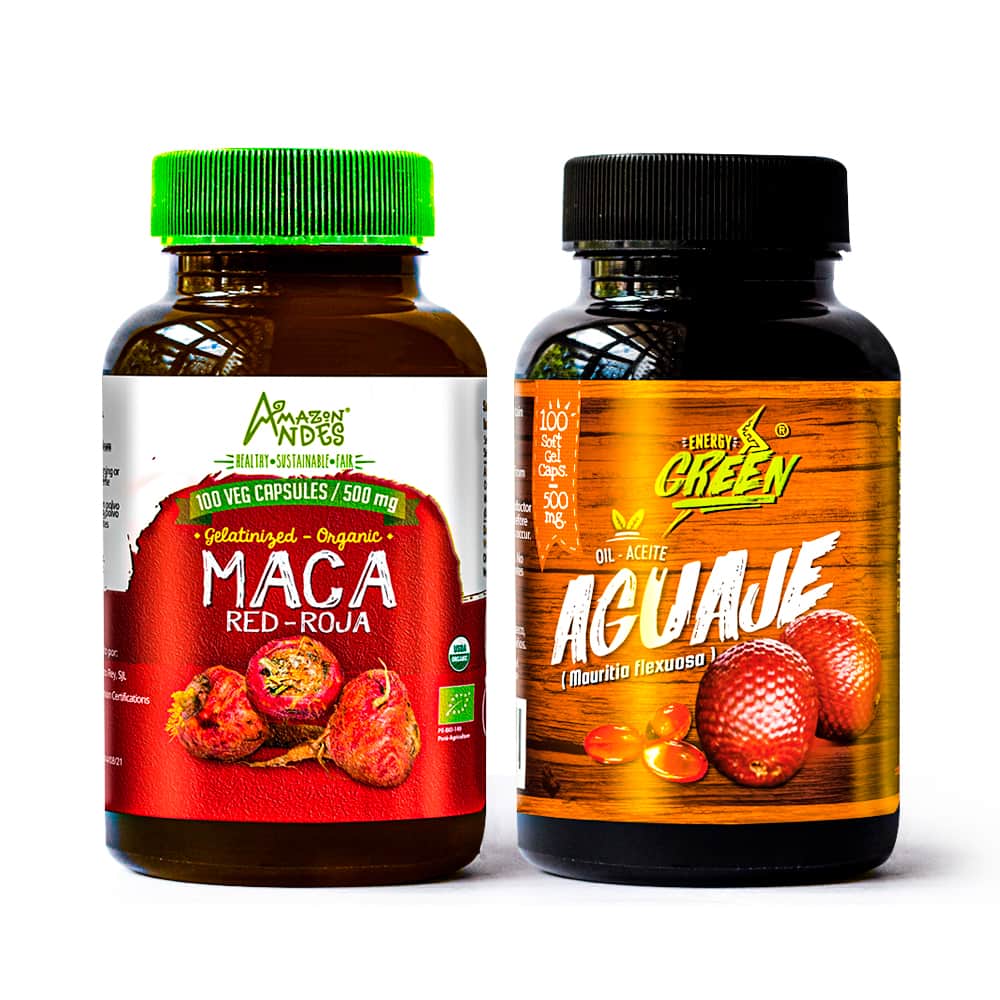 Superwoman Pack | Aguaje Oil Softgels + Red Maca Capsules | Female Wellness & Vitality | Non-GMO