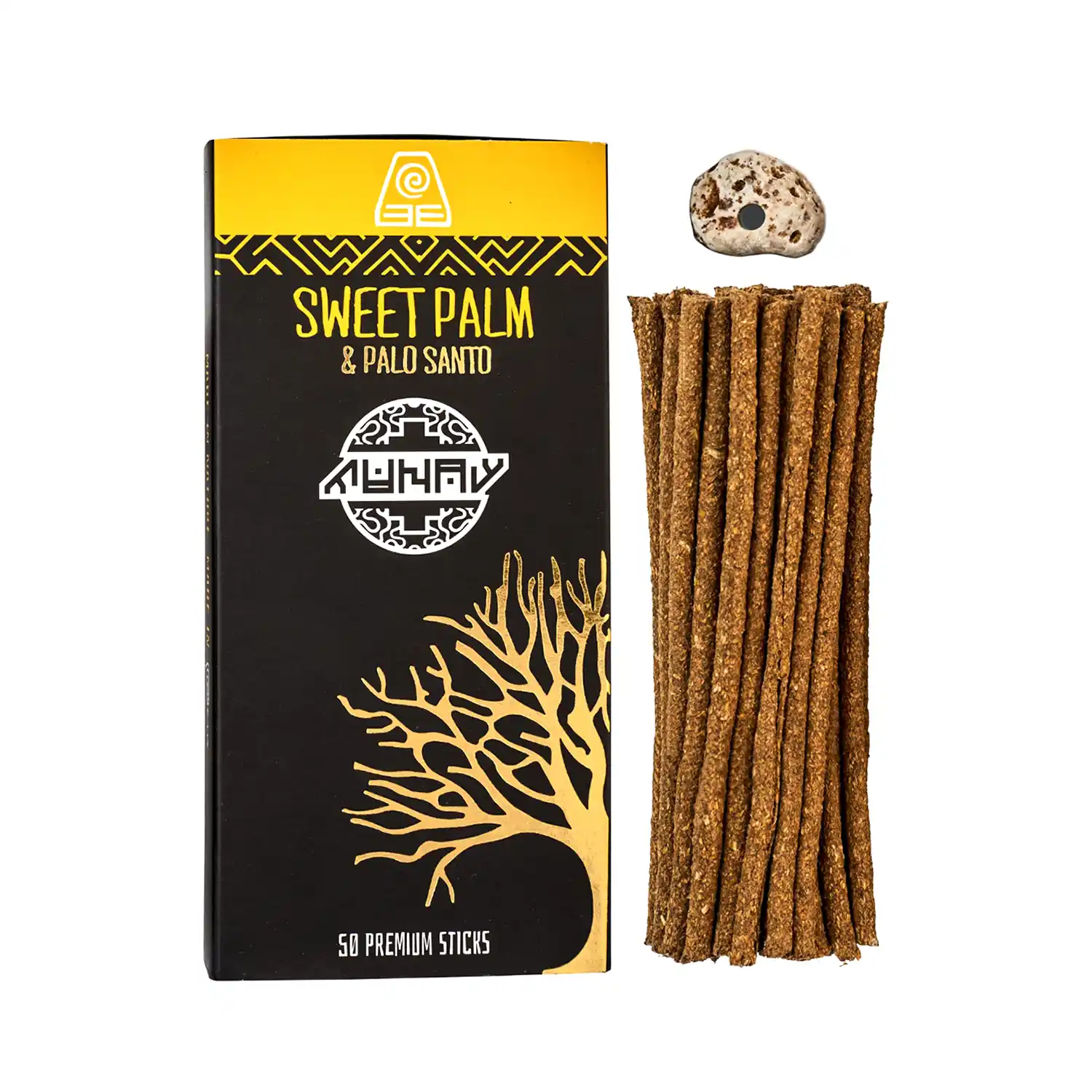 Sweet Palm & Palo Santo Incense Sticks | Grounding & Balancing Aromatic | 50 Sticks Handcrafted Peru